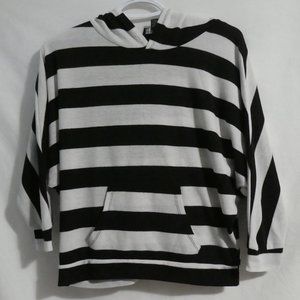 SEDUCTIONS, small, striped cropped hoodie, kangaroo pockets, EUC